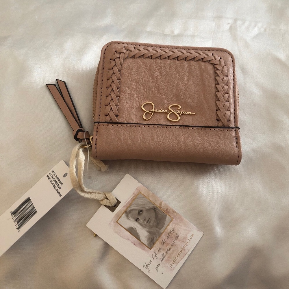 Jessica Simpson Jaclyn Small ZA Faux Leather Wallet Color Powder Blush NWT